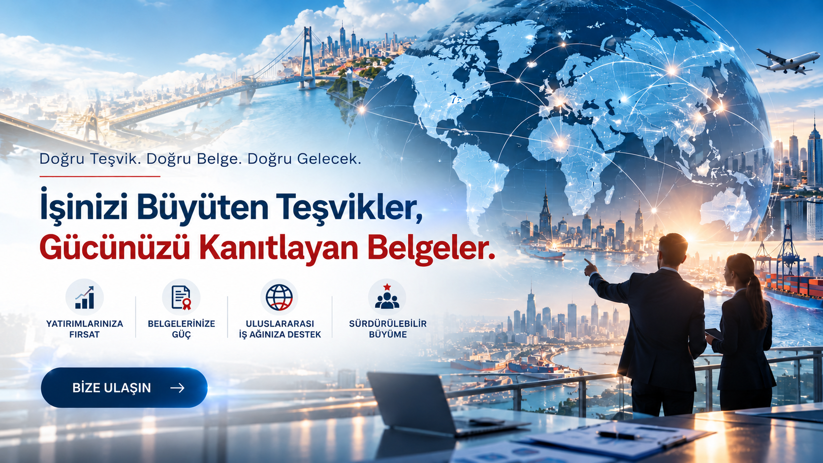 İhracat ve teşvik danışmanlığını temsil eden Referans Danışmanlık görseli